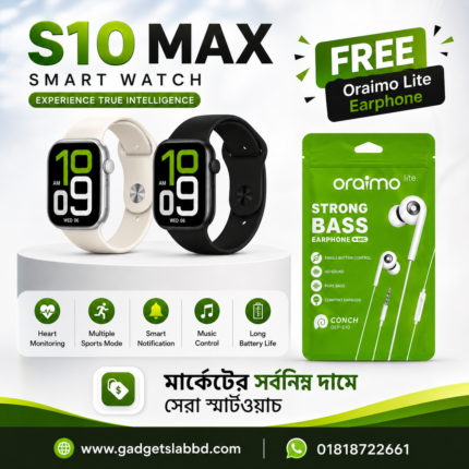 S10 Max Smart Watch with Bluetooth Calling | 2.02” HD Display | 100+ Sports Modes | IP67 Waterproof | Long Battery Life Copy
