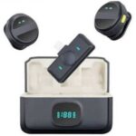 SX21 Wireless Microphone Dual Mic 2.4GHz Noise Reduction 20H Battery 20m Range Type-C & Lightning Compatible Lavalier Mic for Android iPhone Camera