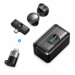 SX21 Wireless Microphone Dual Mic 2.4GHz Noise Reduction 20H Battery 20m Range Type-C & Lightning Compatible Lavalier Mic for Android iPhone Camera - Image 4